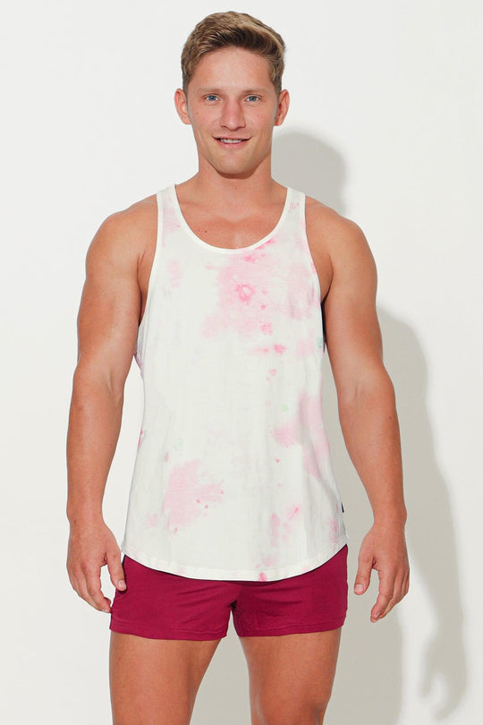 Feel-Me Scoop Bottom Tank - Pink Tie Dye - JJ Malibu