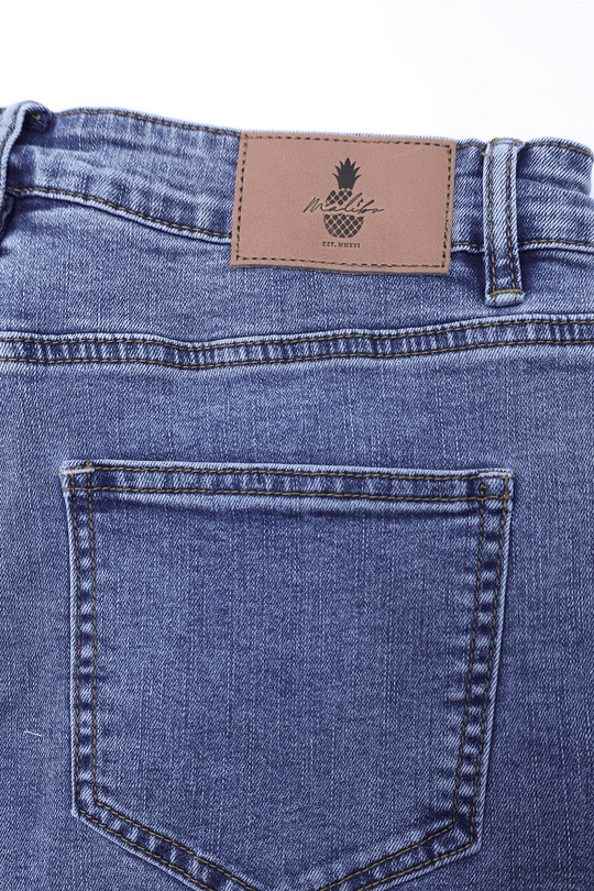 Rockstar Raw Cut 2.5" Denim Short Shorts - Washed Blue - JJ Malibu