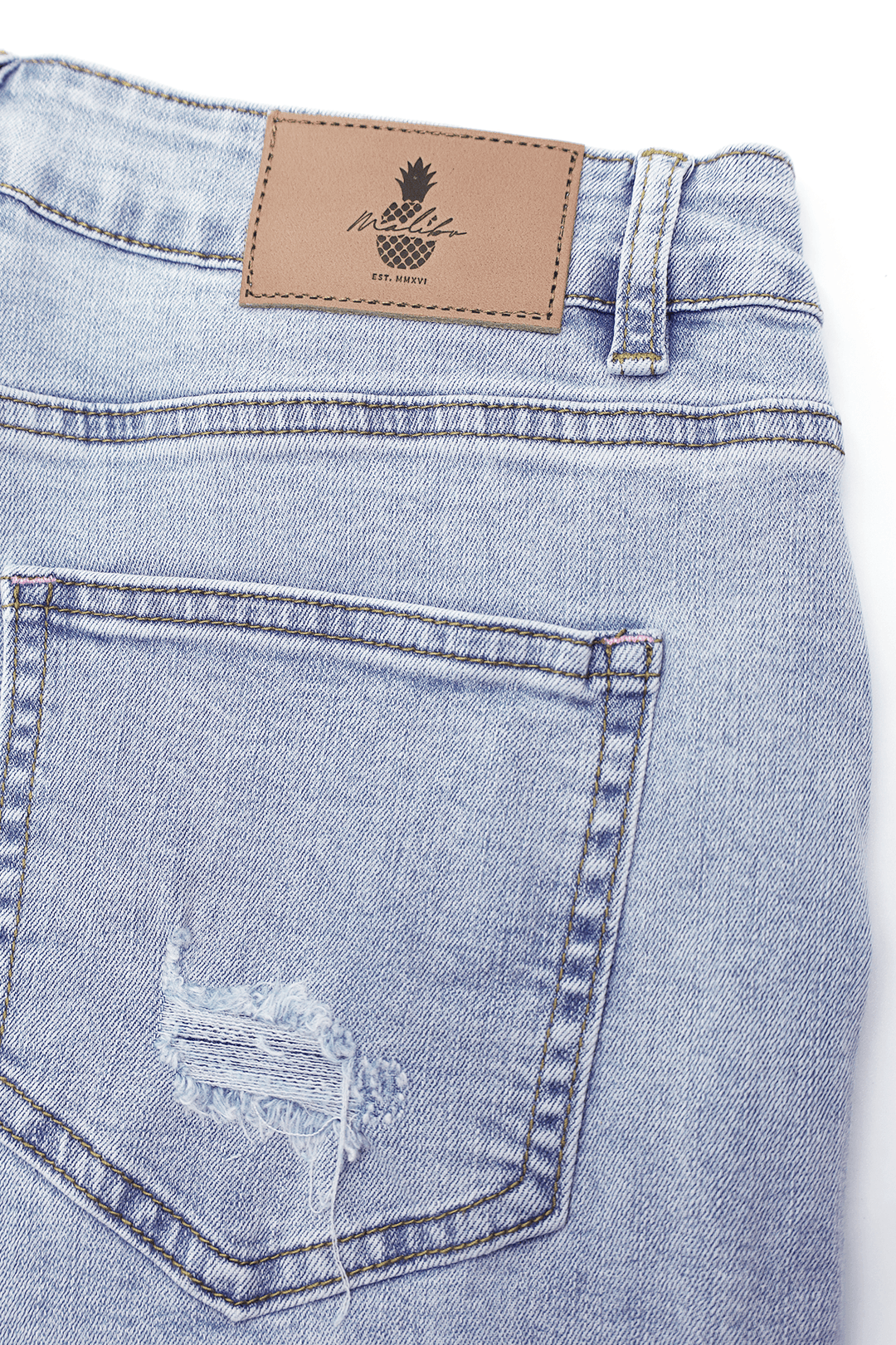 Rockstar Raw Cut 2.5" Denim Short Shorts - Capri Blue - JJ Malibu