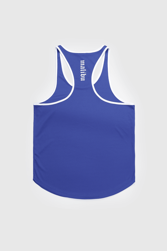 Chaos Dri Fit White Trim Tank Top - Dark Blue w/ Skull Design - JJ Malibu