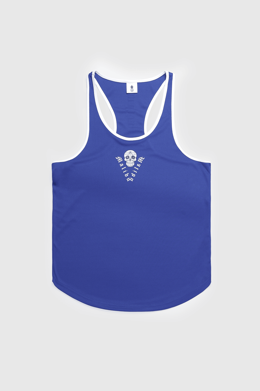 Chaos Dri Fit White Trim Tank Top - Dark Blue w/ Skull Design - JJ Malibu