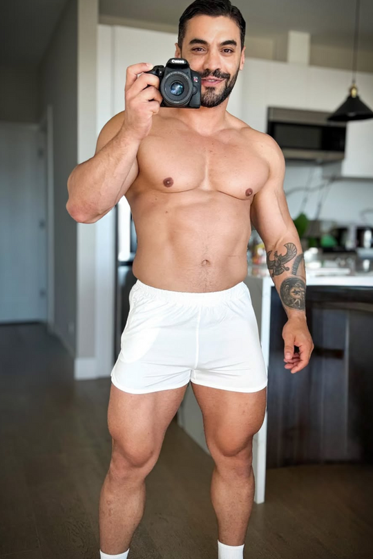 2.5" Side Split Booty Shorts - White