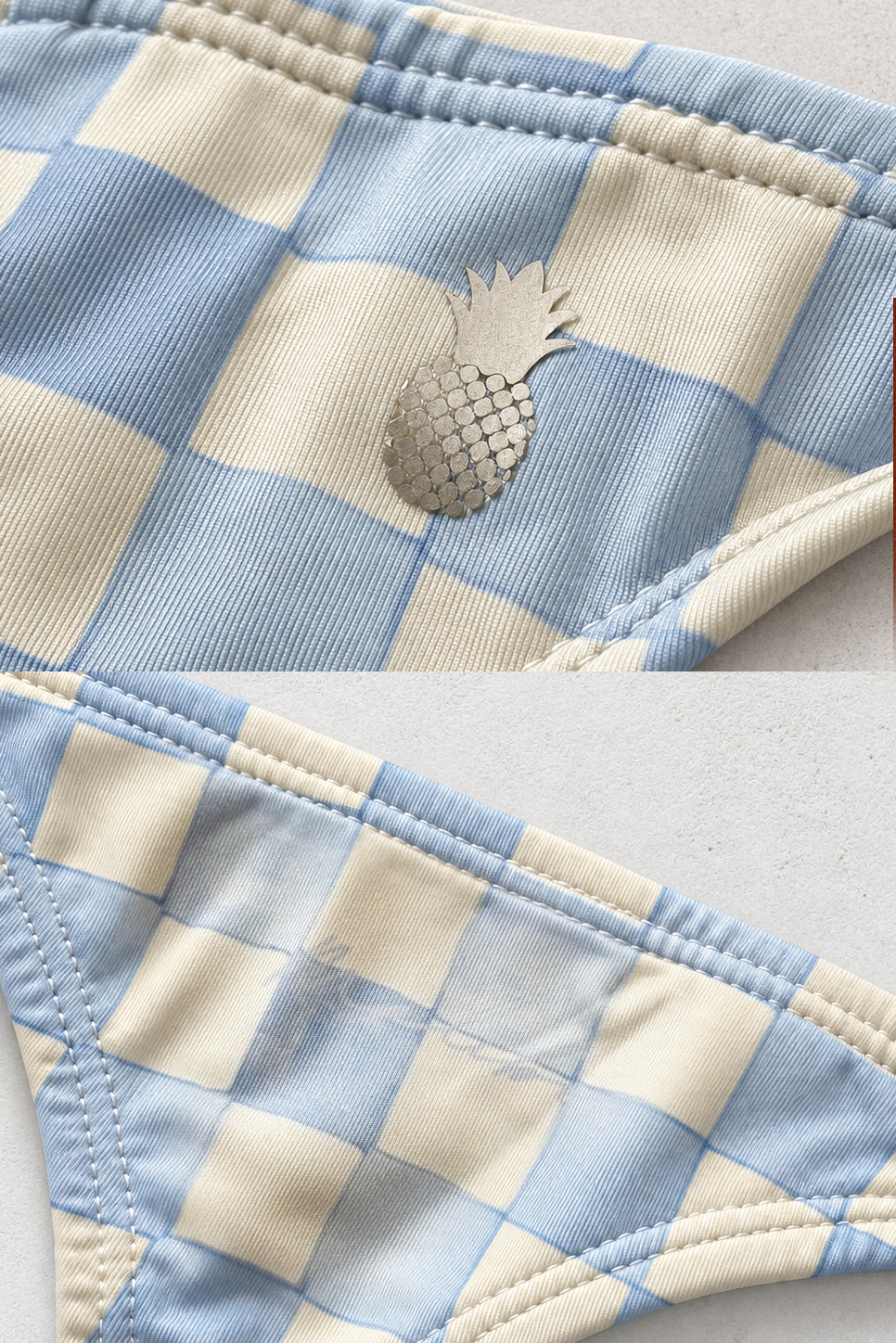 Cheeky Classic G-String Thong - Checkered Blue