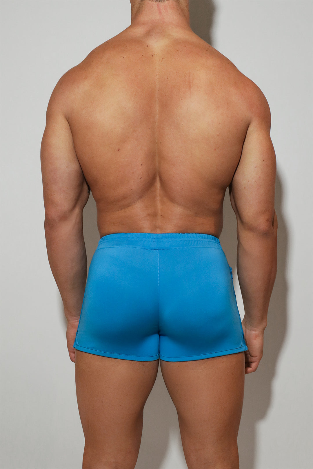 2" Side Split Booty Shorts - Soft Blue