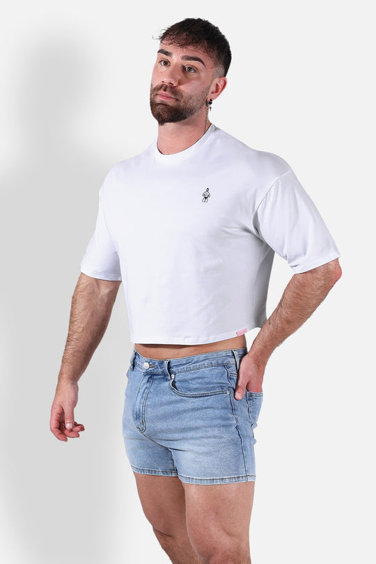 Oversized Relaxed Crop Top - Ivory