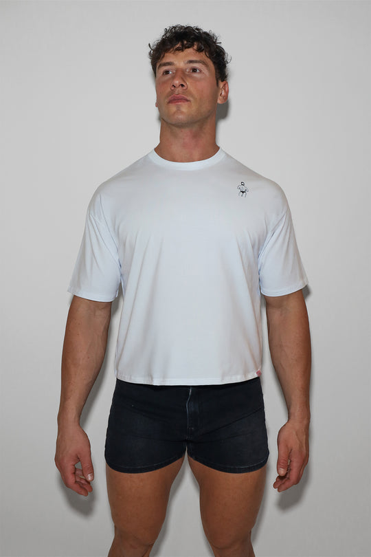 Oversized Relaxed Crop Top - Ivory