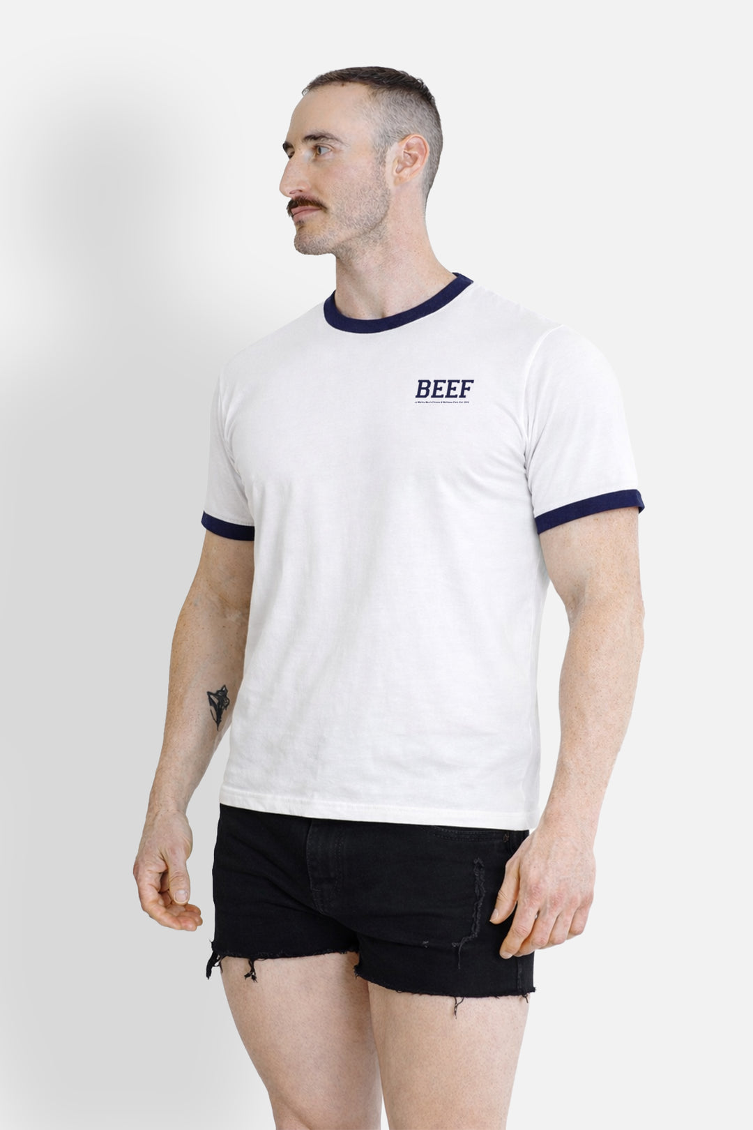 Field Day Ringer Tee - White w/ Blue Trim